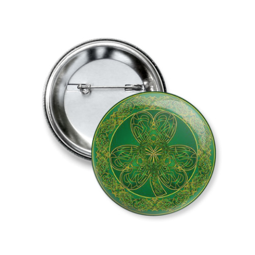 Значок 37мм с принтом день святого Патрика, трехлистник