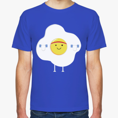 Футболка с принтом Фитнес яичница