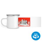 Кружка металлическая белая (круговая запечатка)