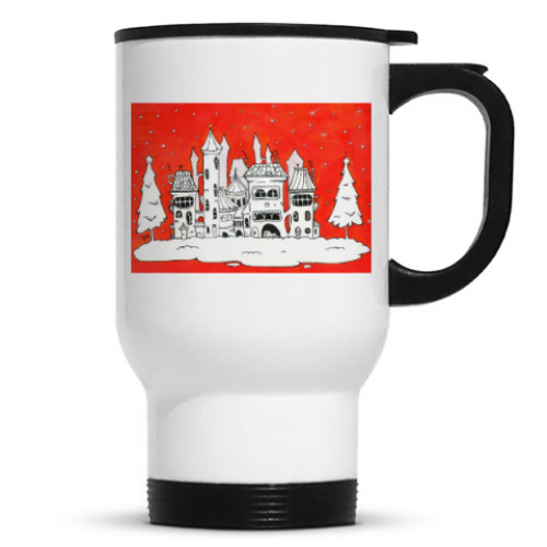 Кружка-термос с принтом Рождественское настроение
