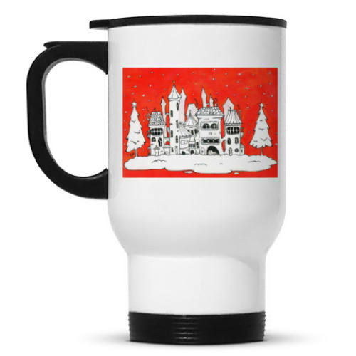 Кружка-термос с принтом Рождественское настроение