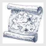 Море винтаж карта сокровищ