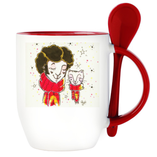 Кружка с ложкой Пушкин