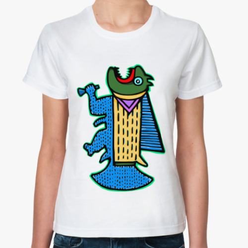 Классическая футболка с принтом  'Не золотая рыбка'