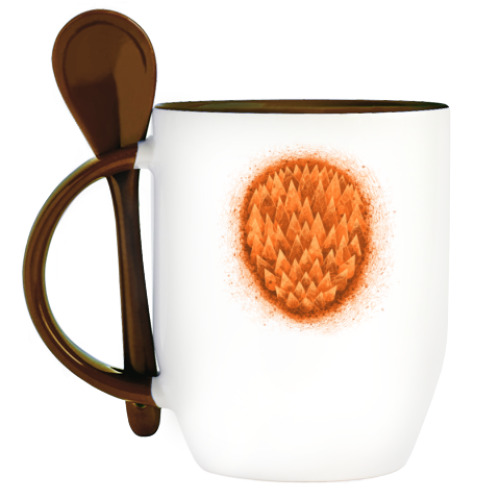 Кружка с ложкой с принтом тепло