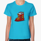 Классическая женская футболка Лыжекот — Пятничный Котик №41