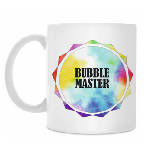 Кружка с принтом Почетный знак мастера мыльных пузырей