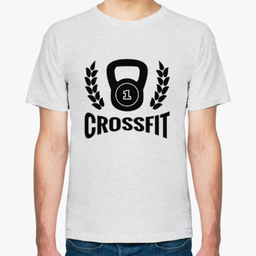 Футболка с принтом Кроссфит логотип с гирей
