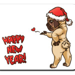 Мопс в шапочке