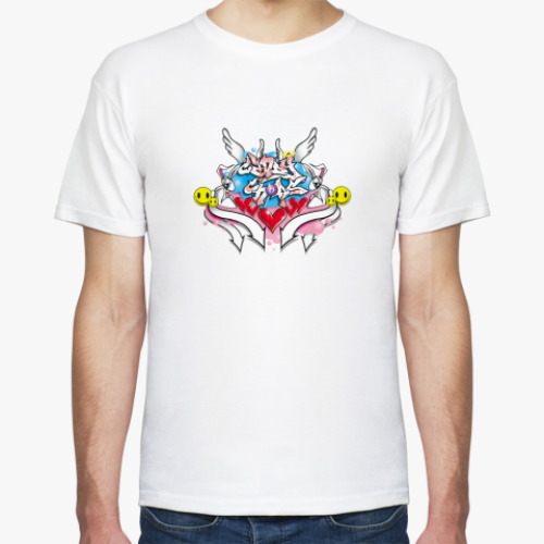 Футболка с принтом  граффити