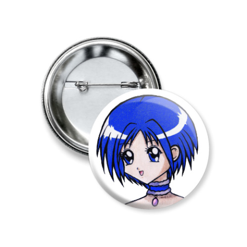 Значок 37мм с принтом Аниме девочка