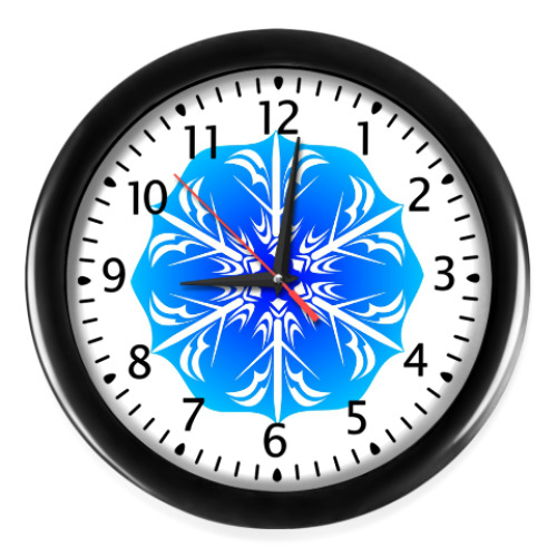 Настенные часы с принтом Снежинка