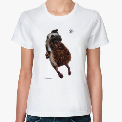 Классическая футболка с принтом Ежики тоже хотят летать
