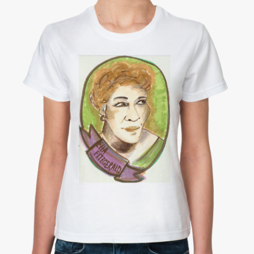 Классическая футболка с принтом Элла Фицджеральд (Ella Fitzgerald)