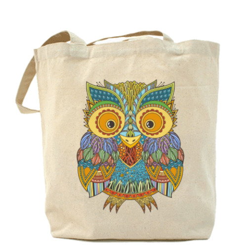 Сумка шоппер с принтом Лупоглазая совушка