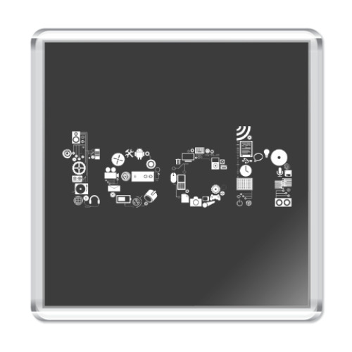 Магнит с принтом Tech