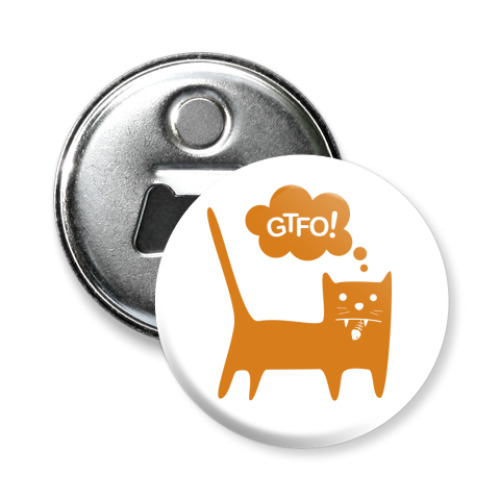 Магнит-открывашка с принтом GTFO!