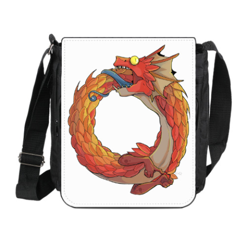 Сумка на плечо (мини-планшет) с принтом 'Уроборос'