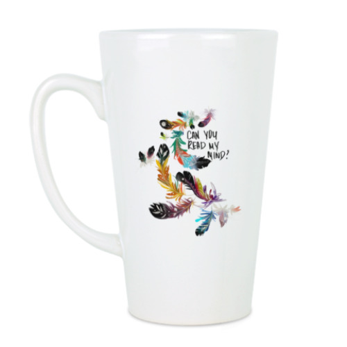 Чашка Латте с принтом Can you read my mind?