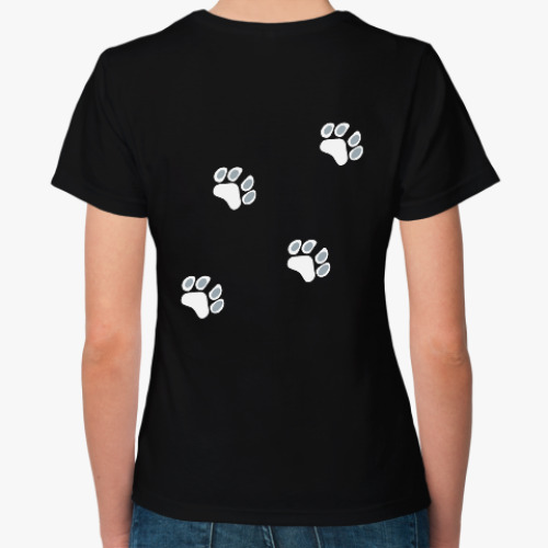 Женская футболка с принтом Кошачьи лапки