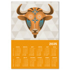 Календарь A3 2026, оранжевый Телец