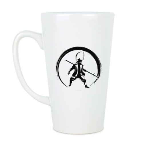 Чашка Латте с принтом Самурай (samurai)