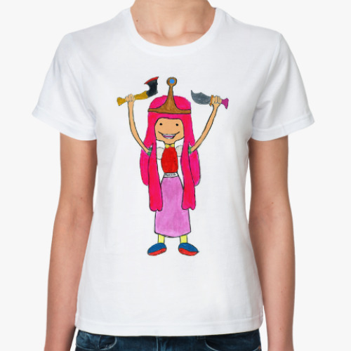 Классическая футболка с принтом Принцесса бубль гум