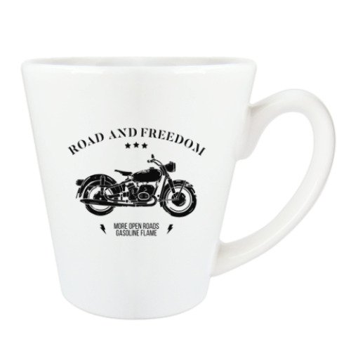 Чашка Латте с принтом Король дорог (мотоцикл)
