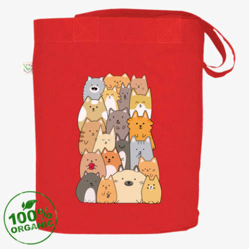 Сумка шоппер с принтом Смешные коты (funny cats)