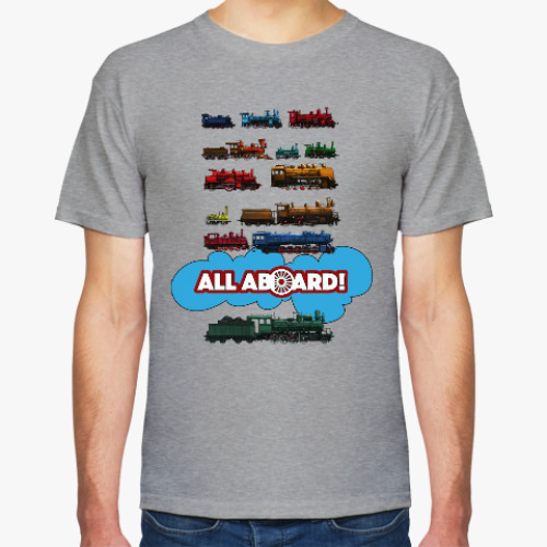 Футболка с принтом Паровозы