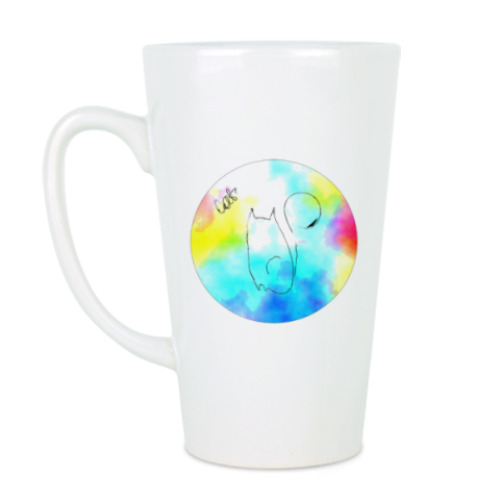 Чашка Латте с принтом Кошка