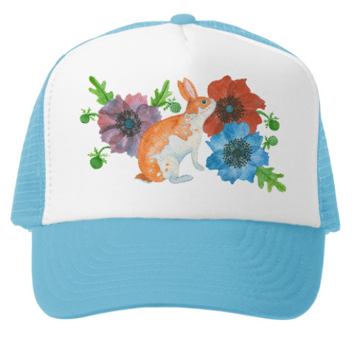 Кепка-тракер Кролик в цветах анемоны