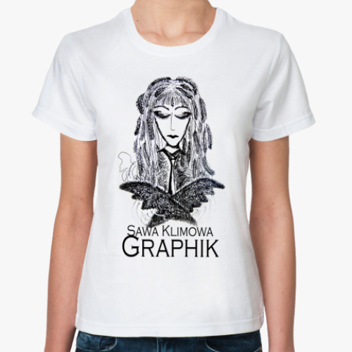 Классическая футболка с принтом Sawa Klimowa