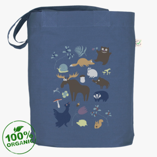 Сумка шоппер с принтом Лесная жизнь