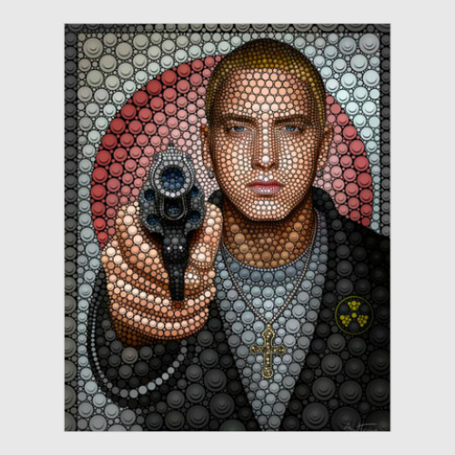 Постер с принтом EMINEM с пистолетом