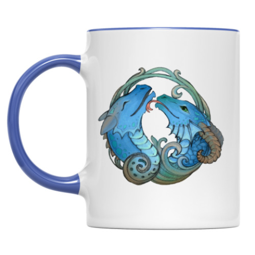 Кружка с принтом Драконы целуются