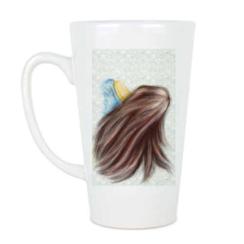 Чашка Латте с принтом Длинноволосая красавица