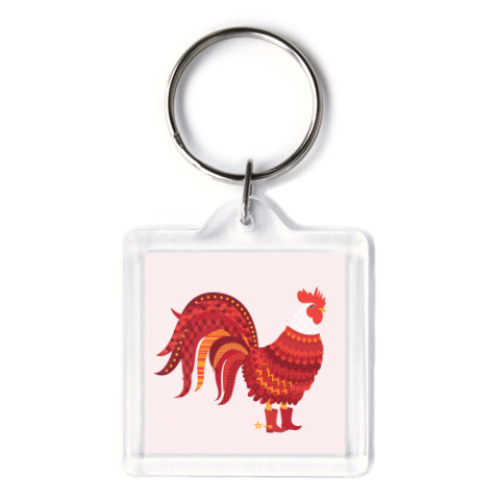 Брелок с принтом год Петуха