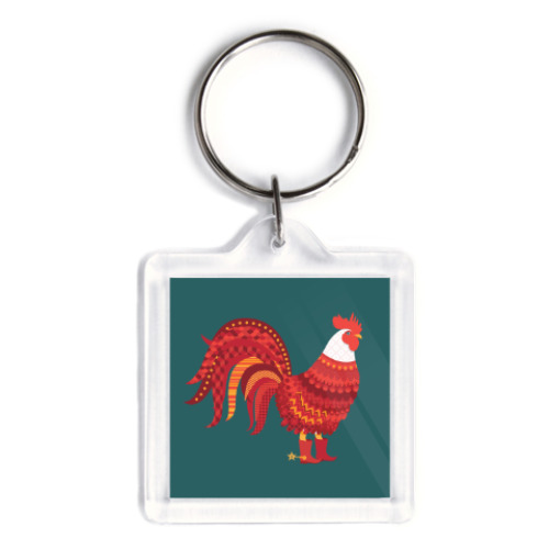 Брелок с принтом год Петуха