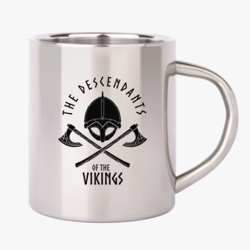 Кружка металлическая с принтом Викинги