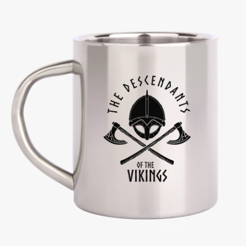 Кружка металлическая с принтом Викинги