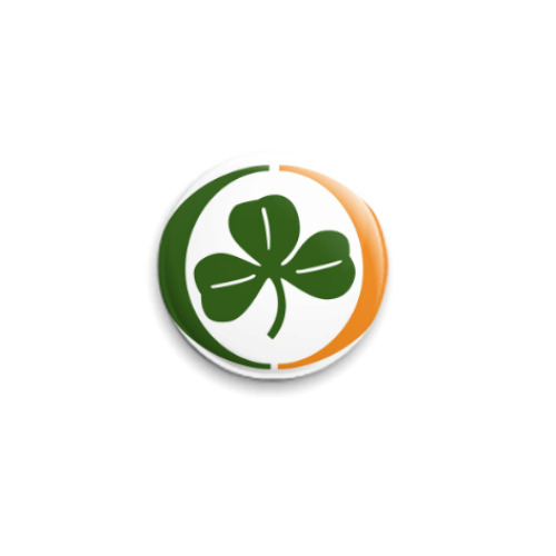 Значок 25мм с принтом Трехлистный клевер