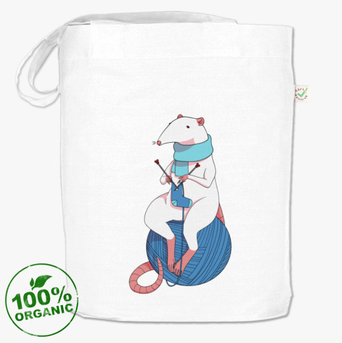 Сумка шоппер Белая крыска