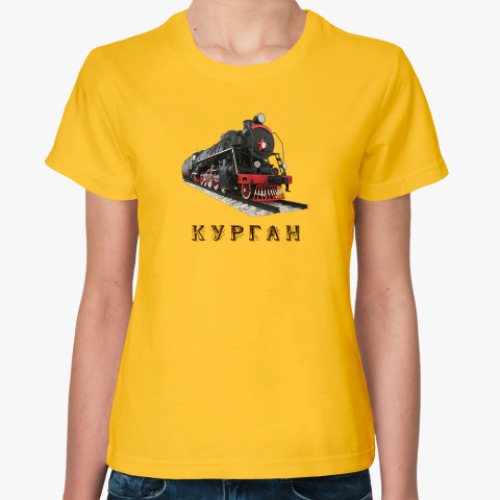 Женская футболка с принтом Паровоз Феликс Дзержинский, Курган