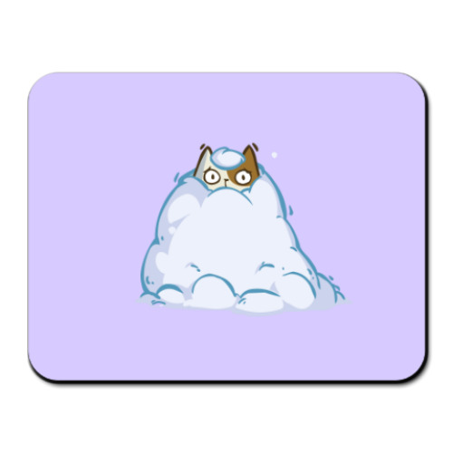 Коврик для мыши с принтом Снегокот — Пятничный Котик №40