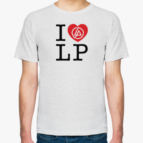 Футболка с принтом I LOVE LP Grey
