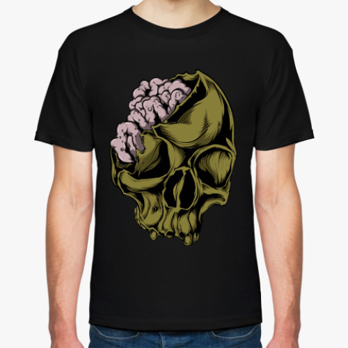 Футболка с принтом Череп с мозгами