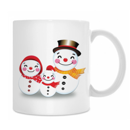 Кружка Семья Снеговиков