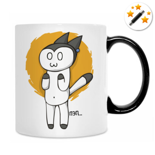 Кружка-хамелеон с принтом Кот