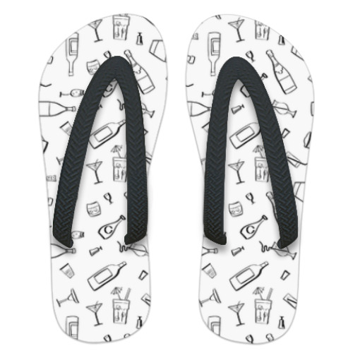 Шлепанцы (сланцы) с принтом Алкогольные напитки